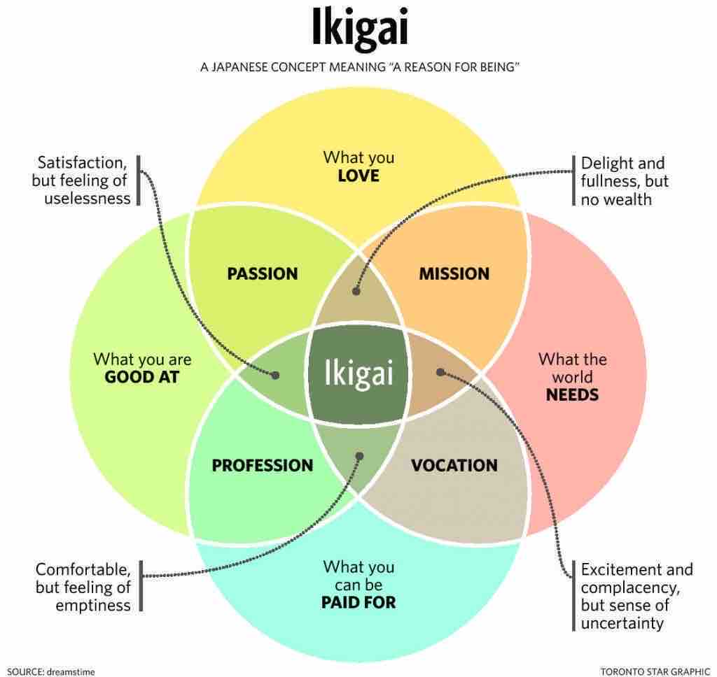 Diagram of the Ikigai Model